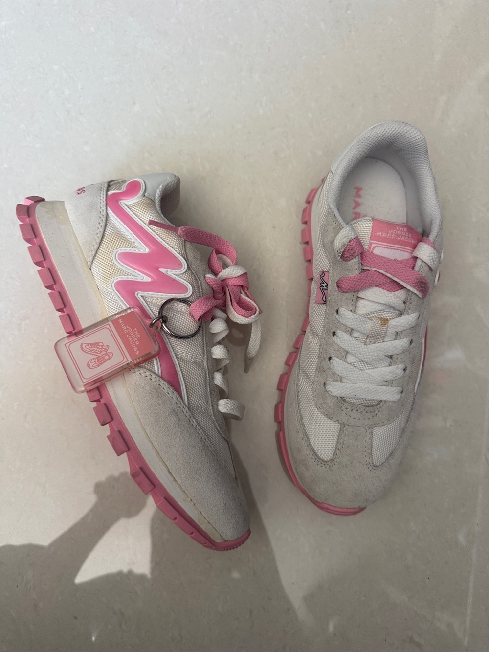 Kids Pink & White Athletic Sneakers - Casual Comfort